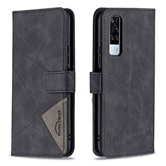 Funda de Cuero Cartera con Soporte Carcasa B08F para Vivo Y51 (2021) Negro