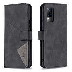 Funda de Cuero Cartera con Soporte Carcasa B08F para Vivo Y73 (2021) Negro