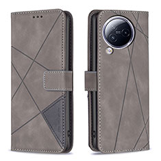 Funda de Cuero Cartera con Soporte Carcasa B08F para Xiaomi Civi 3 5G Gris