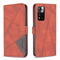 Funda de Cuero Cartera con Soporte Carcasa B08F para Xiaomi Mi 11i 5G (2022) Naranja