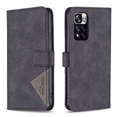 Funda de Cuero Cartera con Soporte Carcasa B08F para Xiaomi Mi 11i 5G (2022) Negro