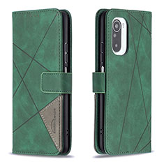 Funda de Cuero Cartera con Soporte Carcasa B08F para Xiaomi Mi 11i 5G Verde