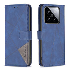 Funda de Cuero Cartera con Soporte Carcasa B08F para Xiaomi Mi 14 5G Azul