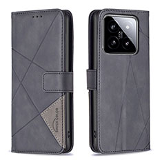 Funda de Cuero Cartera con Soporte Carcasa B08F para Xiaomi Mi 14 5G Negro