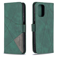 Funda de Cuero Cartera con Soporte Carcasa B08F para Xiaomi Poco M5S Verde