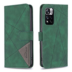 Funda de Cuero Cartera con Soporte Carcasa B08F para Xiaomi Poco X4 NFC Verde