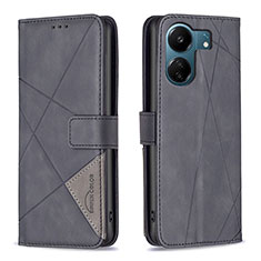 Funda de Cuero Cartera con Soporte Carcasa B08F para Xiaomi Redmi 13C Negro