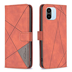 Funda de Cuero Cartera con Soporte Carcasa B08F para Xiaomi Redmi A2 Plus Naranja