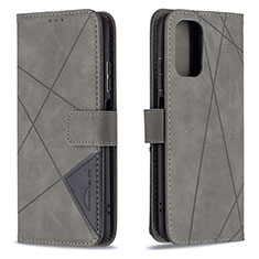 Funda de Cuero Cartera con Soporte Carcasa B08F para Xiaomi Redmi Note 10 4G Gris