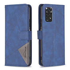 Funda de Cuero Cartera con Soporte Carcasa B08F para Xiaomi Redmi Note 11 4G (2022) Azul