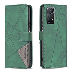 Funda de Cuero Cartera con Soporte Carcasa B08F para Xiaomi Redmi Note 11 Pro 4G Verde