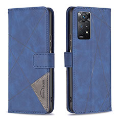 Funda de Cuero Cartera con Soporte Carcasa B08F para Xiaomi Redmi Note 11 Pro 5G Azul