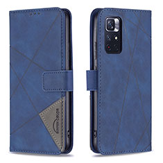 Funda de Cuero Cartera con Soporte Carcasa B08F para Xiaomi Redmi Note 11S 5G Azul