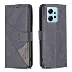 Funda de Cuero Cartera con Soporte Carcasa B08F para Xiaomi Redmi Note 12 4G Negro