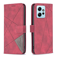 Funda de Cuero Cartera con Soporte Carcasa B08F para Xiaomi Redmi Note 12 4G Rojo