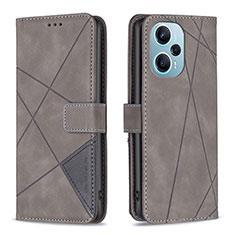 Funda de Cuero Cartera con Soporte Carcasa B08F para Xiaomi Redmi Note 12 Turbo 5G Gris