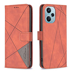 Funda de Cuero Cartera con Soporte Carcasa B08F para Xiaomi Redmi Note 12 Turbo 5G Naranja