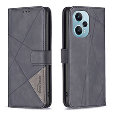 Funda de Cuero Cartera con Soporte Carcasa B08F para Xiaomi Redmi Note 12 Turbo 5G Negro