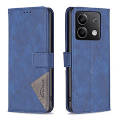 Funda de Cuero Cartera con Soporte Carcasa B08F para Xiaomi Redmi Note 13 5G Azul