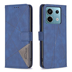 Funda de Cuero Cartera con Soporte Carcasa B08F para Xiaomi Redmi Note 13 Pro 5G Azul