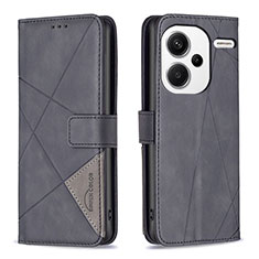 Funda de Cuero Cartera con Soporte Carcasa B08F para Xiaomi Redmi Note 13 Pro+ Plus 5G Negro