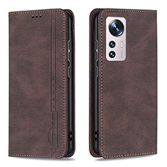 Funda de Cuero Cartera con Soporte Carcasa B09F para Xiaomi Mi 12X 5G Marron