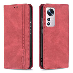 Funda de Cuero Cartera con Soporte Carcasa B09F para Xiaomi Mi 12X 5G Rojo