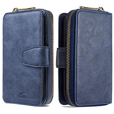 Funda de Cuero Cartera con Soporte Carcasa B10F para Samsung Galaxy A70S Azul