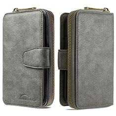 Funda de Cuero Cartera con Soporte Carcasa B10F para Samsung Galaxy Note 10 Lite Gris