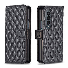 Funda de Cuero Cartera con Soporte Carcasa B10F para Samsung Galaxy Z Fold3 5G Negro