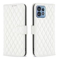 Funda de Cuero Cartera con Soporte Carcasa B11F para Motorola Moto Edge Plus (2023) 5G Blanco