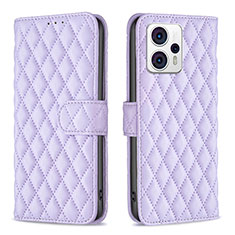 Funda de Cuero Cartera con Soporte Carcasa B11F para Motorola Moto G23 Morado