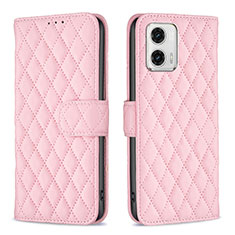 Funda de Cuero Cartera con Soporte Carcasa B11F para Motorola Moto G73 5G Oro Rosa