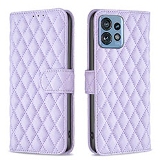 Funda de Cuero Cartera con Soporte Carcasa B11F para Motorola Moto X40 5G Morado