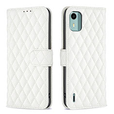 Funda de Cuero Cartera con Soporte Carcasa B11F para Nokia C12 Plus Blanco