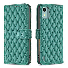 Funda de Cuero Cartera con Soporte Carcasa B11F para Nokia C12 Plus Verde