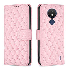 Funda de Cuero Cartera con Soporte Carcasa B11F para Nokia C21 Oro Rosa