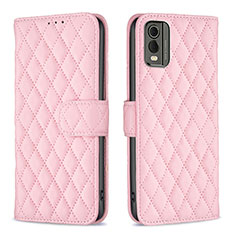 Funda de Cuero Cartera con Soporte Carcasa B11F para Nokia C210 Oro Rosa