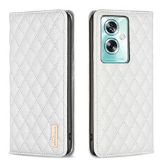 Funda de Cuero Cartera con Soporte Carcasa B11F para Oppo A2 5G Blanco