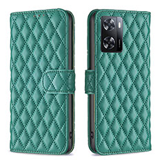 Funda de Cuero Cartera con Soporte Carcasa B11F para Oppo A57s Verde