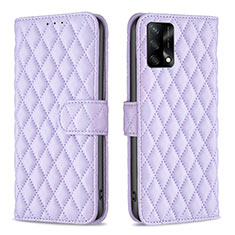 Funda de Cuero Cartera con Soporte Carcasa B11F para Oppo A95 4G Morado