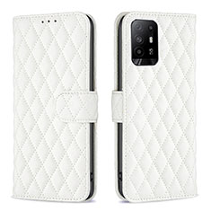 Funda de Cuero Cartera con Soporte Carcasa B11F para Oppo A95 5G Blanco