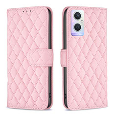 Funda de Cuero Cartera con Soporte Carcasa B11F para Oppo F21 Pro 5G Oro Rosa