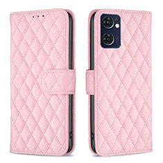 Funda de Cuero Cartera con Soporte Carcasa B11F para Oppo Find X5 Lite 5G Oro Rosa