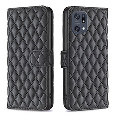 Funda de Cuero Cartera con Soporte Carcasa B11F para Oppo Find X5 Pro 5G Negro