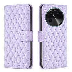 Funda de Cuero Cartera con Soporte Carcasa B11F para Oppo Find X6 5G Morado