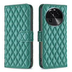 Funda de Cuero Cartera con Soporte Carcasa B11F para Oppo Find X6 5G Verde