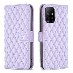 Funda de Cuero Cartera con Soporte Carcasa B11F para Oppo Reno5 Z 5G Morado