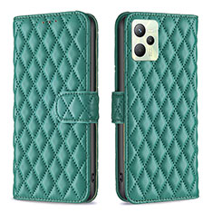 Funda de Cuero Cartera con Soporte Carcasa B11F para Realme C35 Verde