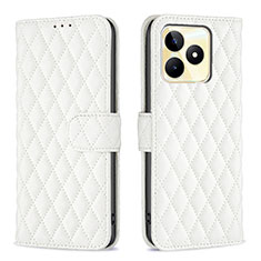 Funda de Cuero Cartera con Soporte Carcasa B11F para Realme C51 Blanco